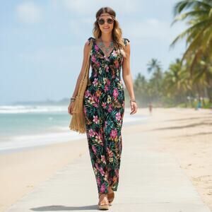 Wide Leg Floral Jumpsuit